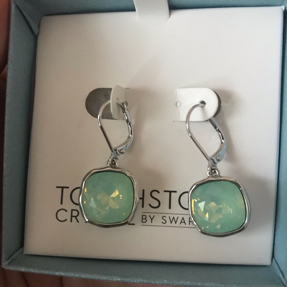 Sea glass opal earrings